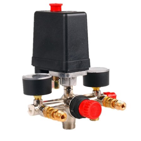 90-120psi Luftkompressor Manifold Regulator Måler Tryk Holdbar Afbryder Kontrol