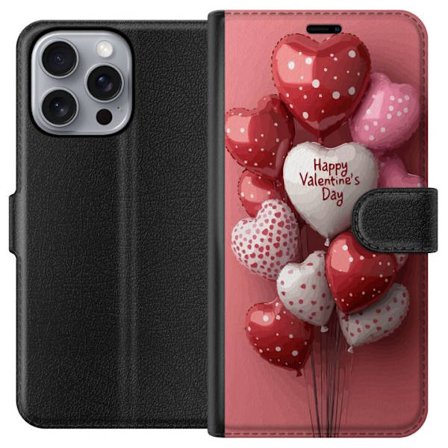 Kompatibel Tegnebogsetui til Apple Apple iPhone 16 Pro Max Valentinsballoner