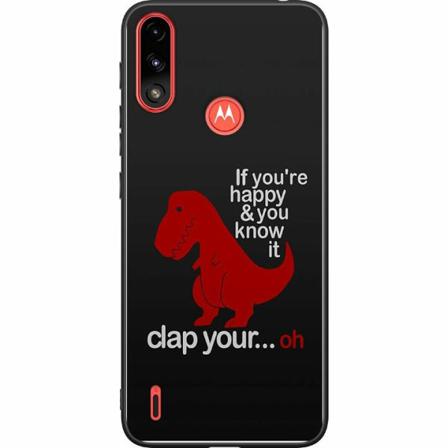 Motorola Moto E7i Power Svart Skal Dinosaurie