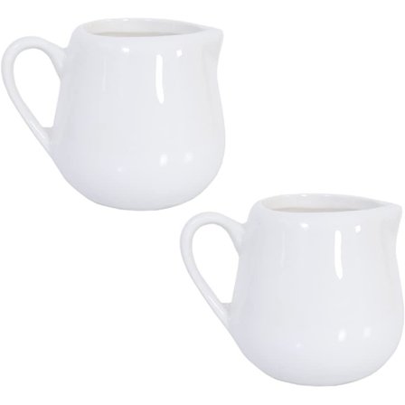 2 st 60 ml Vit Liten Keramisk Mjölkkanna Kök Hällning Kaffe Grädde Sås Kopp