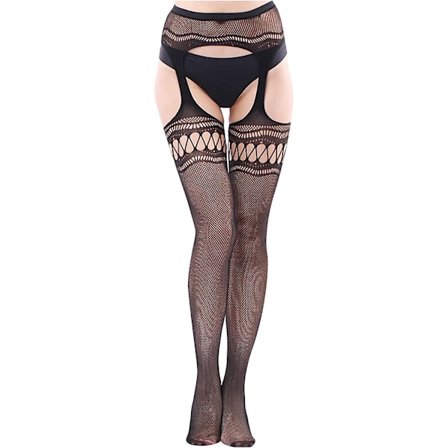 Kvinnors nätstrumpor, höga lårhöga, genomskinliga strumpbyxor, hängselbyxor, sexiga