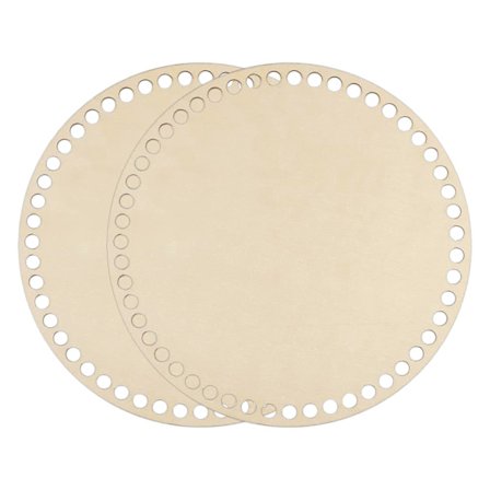 2 stk. bunner i tre til strikking, sirkel, blank, heklet kurv, trebunn for håndverk, hjemmedekorasjon, DIY-kurvflettingsutstyr