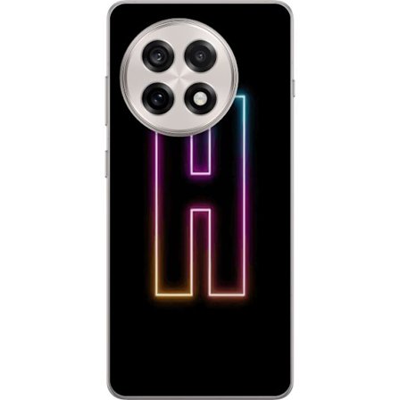 Kompatibelt Mobildeksel til OnePlus OnePlus 13R Minimalistisk neonbokstav H i fargeskiftende lys mot svart bakgrunn med moderne typografisk følelse