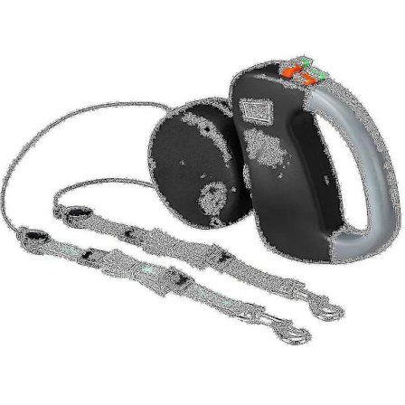 Dobbelt line hundeline, indtrækkelig hundeline dobbelt line til to hunde hundeline 2 hunde dobbelt line, sort-YuJia