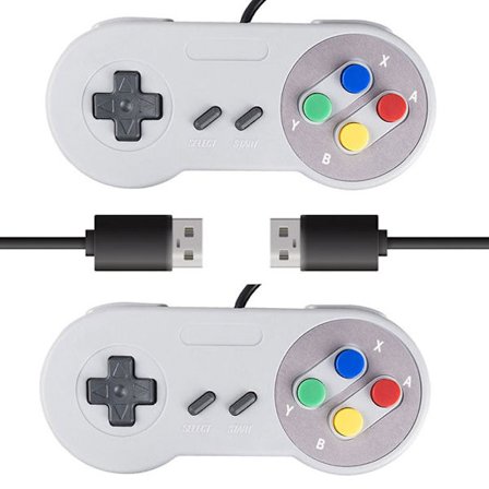 2 pakker USB-controller til Super NES SNES, USB Famicom Controller Joypad Gamepad til bærbar computer Windows PC/MAC/Raspberry Pi