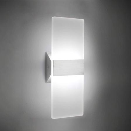 LED-akryyliseinänvalaisin 12 W viileä valkoinen 6000 K ylös alas -lamppu
