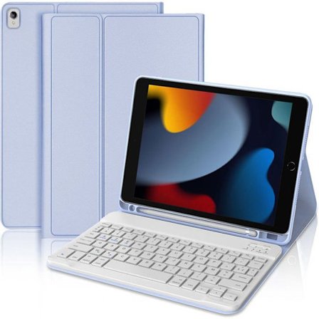 Tangentbordsfodral - E.F.CONNECTION - för iPad 10,2" (7/8/9:e generationen) PU-läder Lavendel - Bluetooth-tangentbord