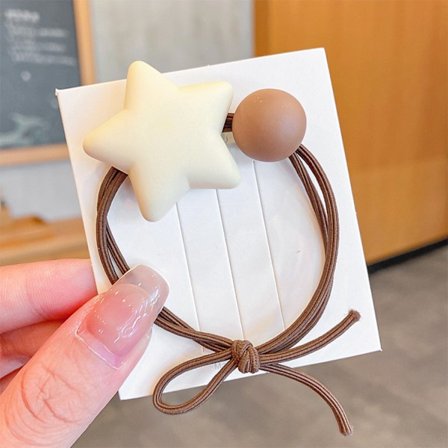 6 st tecknade pentagram mjölk hårband flicka Maruko hårring gummiband hårtillbehör-----Pentagram