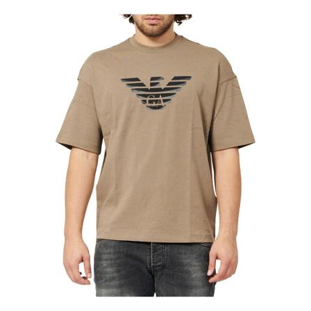 Emporio Armani, T-Shirts Beige, Heren, Maat:XL,Katoen