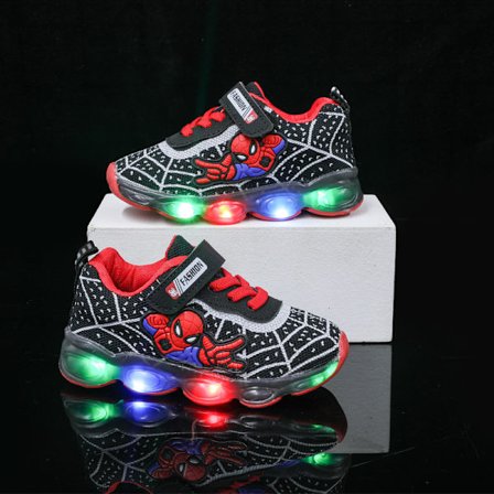 Spiderman LED Sneakers Børns Glitter Sneakers Skridsikre Bløde Sål