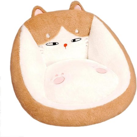 Søt plysj sete pute 55x40cm, Dyreformet stol pute med ryggstøtte, Myk gulvpute, Puter(Shiba Inu)