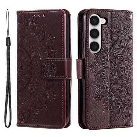 SKALO Samsung S23 Mandala Flip Cover - Brun