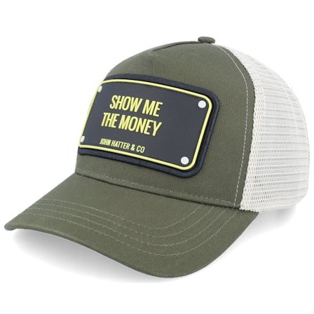 John Hatter & Co - Grön trucker Keps - Show Me The Money Green/White A-Frame Trucker @ Hatstore