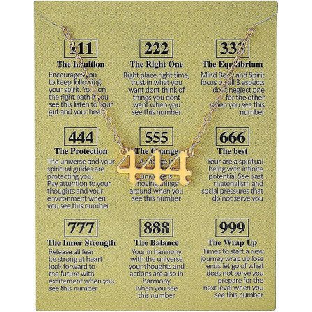 Ängelnummerhalsband 222 333 444 888 555 111 777 999 666 Halsband Förgyllt Bling Ängel Choker Hänge Halsband för kvinnor tonårsflickor