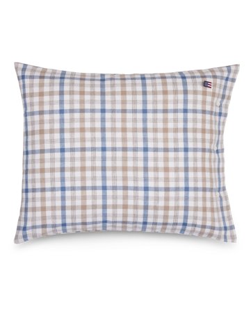 Lexington Rutigt bomullsflanell örngott, dimblå