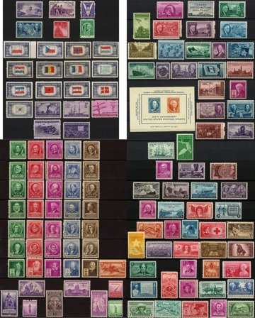 USA 1940-1950 - Postfrisk samling med 128 frimærker og 1 miniark