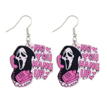 Y2K Hjerte Kranie Hånd Øreringe Overdrevne Øreringe Halloween Akryl Dråbe Øreringe Statement Smykker til Kvinder Piger