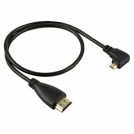 Sinknap Micro HDMI-kompatibel Typ D Han 90 Grader Vänster Vinklad till HDMI-kompatibel 1.4 Han 1080p HDTV Kabel Ty