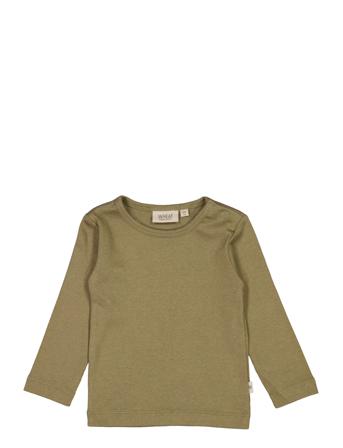 Rib T-Shirt Ls Langærmet T-shirt Khaki Green Wheat