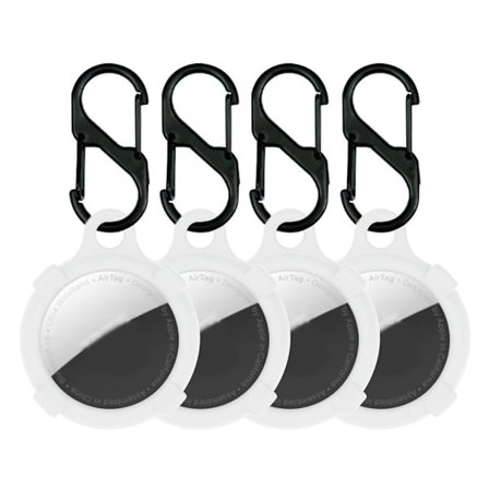 4 stk. AirTags-beskyttelsescover i silikone med krog - Hvid