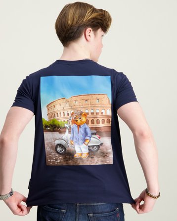 Baron Filou Poster Backprint T-Shirt Blå T-skjorter Gutt - Kids Brand Store