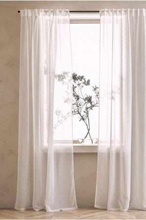 &Home - Gardin med multibånd Mila 2-pk - Hvit - Leggbåndslengder - 220 - Fra Homeroom