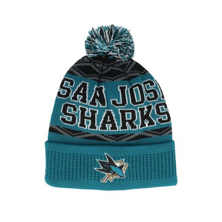 Outerstuff - NHL Bleu pom Bonnet - Kids San Jose Sharks NHL Beanie Blue Pom @ Hatstore