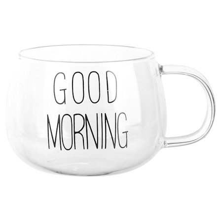 Printed Transparent Glas Mjölkkopp Frukost Te Muggar Kr