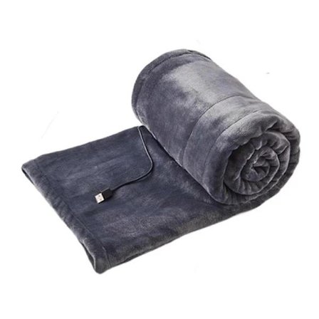 Elektrisk Värmefilt med Överhettningsskydd, Tvättbar, 3 Temperaturinställningar Grå 180 X 80cm yx 180 X 80cm Grå