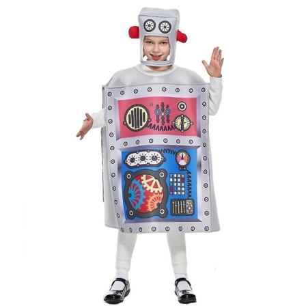 Robot Cosplay Kostyme Sett for Barn Festival Temafest Bruk Halloween Scene Performance Klær