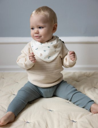 Cam Cam Copenhagen Bandana Bib, Jersey, 2-Pack - Gots - Bows - Cream - ONE SIZE