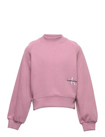 Monogram Off Placed Sweatshirt Sweat-shirt Genser Rosa Calvin Klein