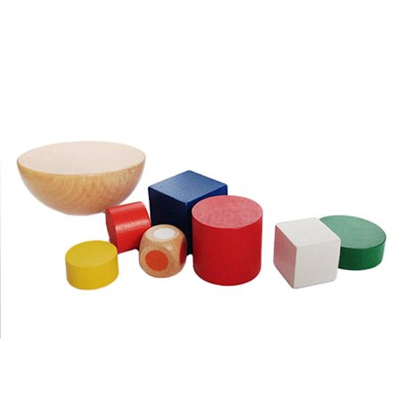Geometriske balanseklosser i tre Montessori Leker Pedagogiske læringsgaver Barn Moro Lek Lerretspose