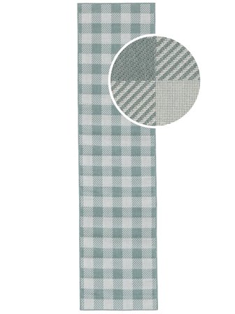 Vaskbart Indendørs-/Udendørstæppe Ternet Gingham Lysegrøn/Hvid Lille Oeko-Tex