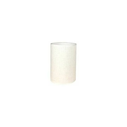 Cylinderformad lampskärm i handgjord linnetyg för bordslampa, pendellampa, golvlampa (Vit, Diameter 14 cm x Höjd 20 cm)