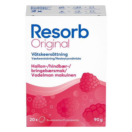 Resorb Original Hindbær 2 x 10 stk., Sport & Velvære, Protein & Energi, Elektrolytter