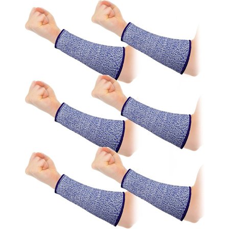 3-pak dobbelt armbeskyttere, egnet til tynd hud og blå mærker; skærebestandige underarmsbeskyttere (Blå) 20 cm