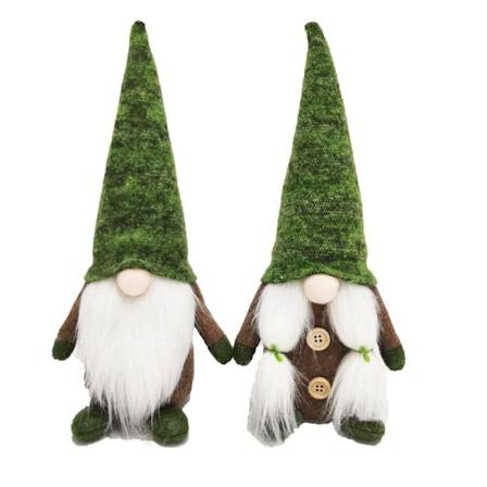 2 juldekorationer dekorativa snögubbar grön skogstroll nordisk jultomte att sätta ansiktslösa docka