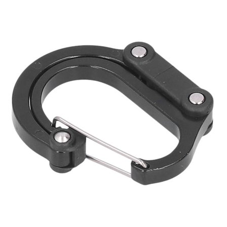D Type Karabinhage Multifunktionel Bærbar Aluminium Legering Klips til Udendørs Camping Picnic Vandreture Sort