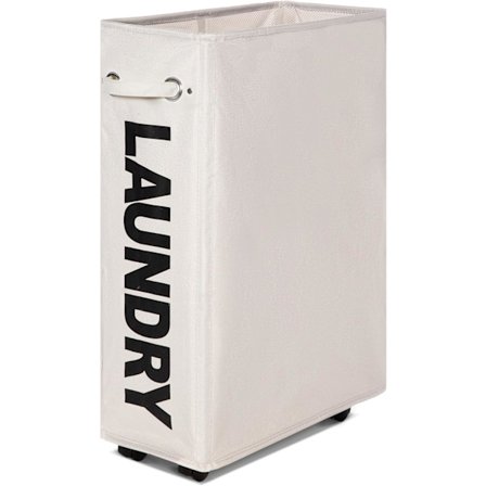 Rullande smal tvättkorg med hjul, hopfällbar tvättkorg Hög smal smal hopfällbar förvaringsbehållare för hörn