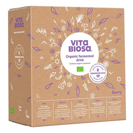 Vita Biosa Fermenteret Drik med Mælkesyrebakterier Bær Ø 3 l, Helse & Madvarer, Drikkevarer, Plante- & Urtedrikke