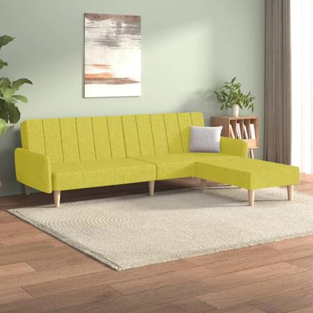 Vidaxl Bäddsoffa 2-sits Med Fotpall Grön Tyg Grön
