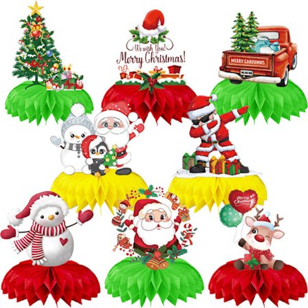 8 st juldekorationer i bikakestruktur, julpynt för bord, present, festtillbehör för jul