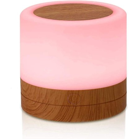 Touchlampe for soverom nattbord - Liten sengelampe med USB-lading, 5 lysstyrker & 13 RGB-farger