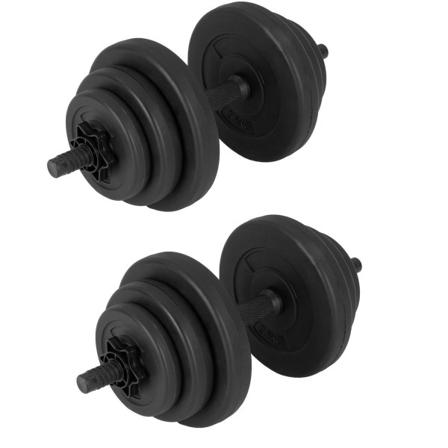 Hantelset 10kg Med Plastöverdrag Och Sandfyllning