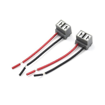 2 stk. H7 2-benet Forlygte Reparationspære Holder Stik Ledning Fatning Shytmv