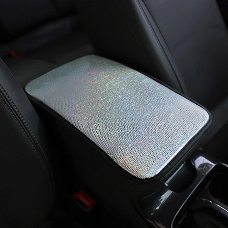 Bilarmrest kuddfodral färgglad mittkonsol låda dyna skydd tillbehör, glänsande guld vit