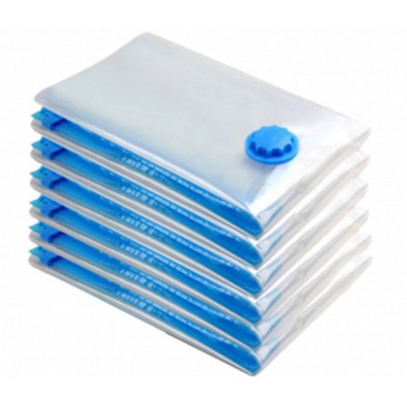 6 stk. vakuumopbevaringsposer (håndrullet presse) rejse vakuumopbevaringsdæksel, kan opbevare tøj, dyner, sengetøj, puder