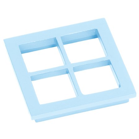 Dukkehusvindue 4 ruder miniature 1:12 trætilbehør til 7 år og opefter blå