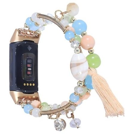 För Fitbit Charge 5 Round Bead Chain Watch Band